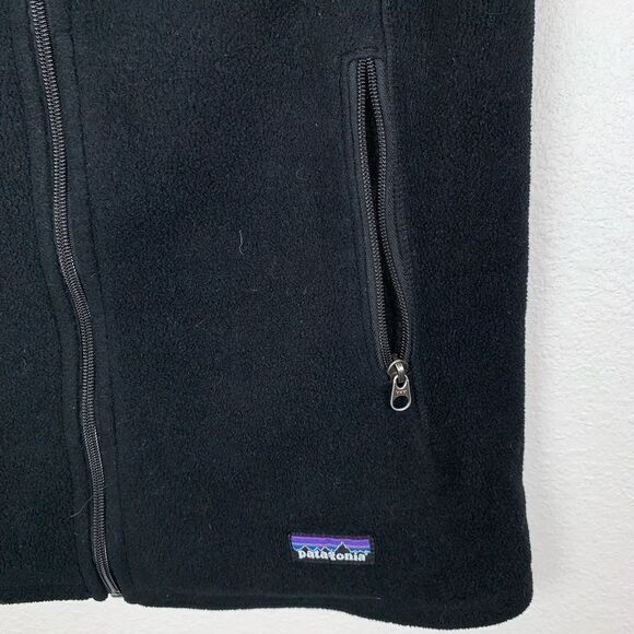 Patagonia Synchilla Black Fuzzy Vert Zip Up Large - Picture 2 of 6